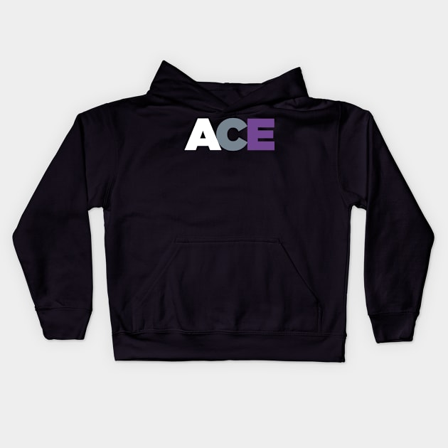 ACE - Asexual Pride Flag Colors Kids Hoodie by Wizardmode